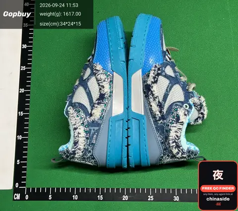 Blue and White Patterned Sneakers