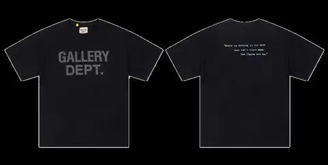 Gallery Dept Tee - Black Tonal Logo, Relaxed