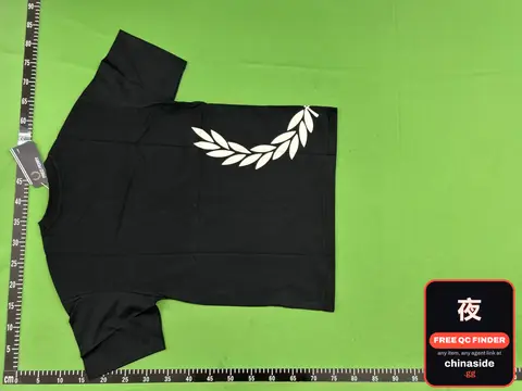 Black T-Shirt With White Laurel Wreath