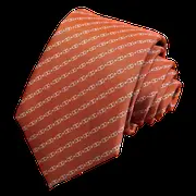 Hermes Tie - Orange Chain Tie