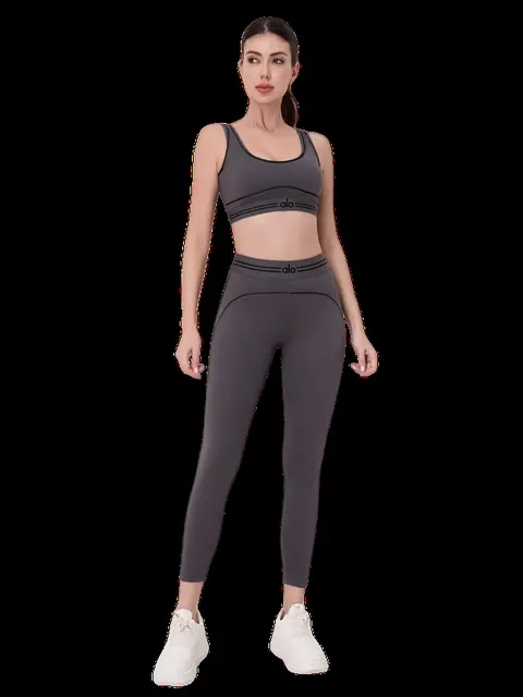 Alo Set - Charcoal Bra & Leggings