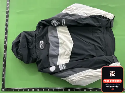 Black And Gray Hooded Cotton-Padded Jacket