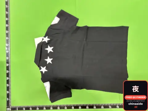Black Star Print Polo Shirt