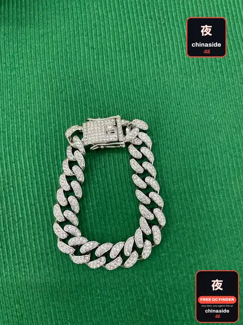 Diamond-Encrusted Cuban Chain Bracelet