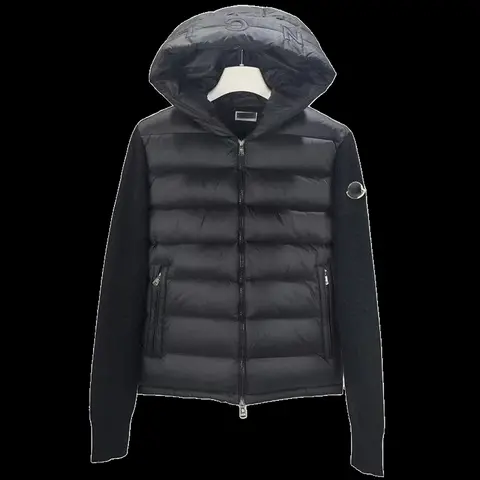 Moncler Down Jacket - Charcoal Knit Hybrid