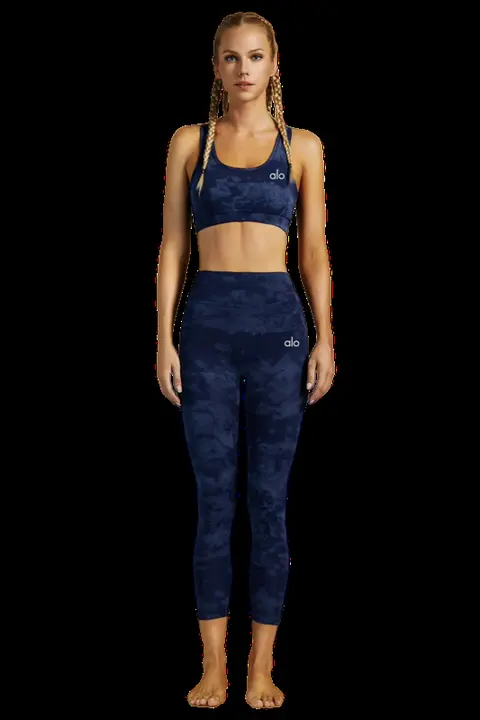 Alo Set - Navy Camo Bra & Leggings