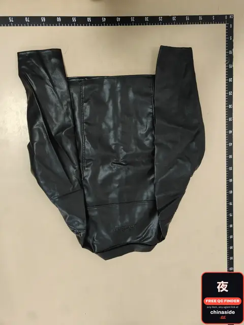 TM Black Solid Color Leather Jacket