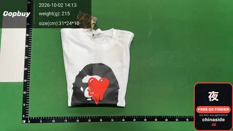 White T-Shirt With Heart Graphic