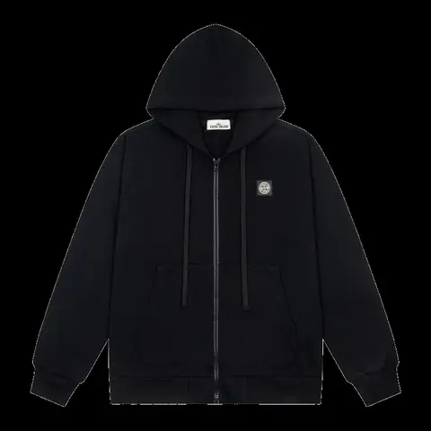 Stone Island Zipper Hoodie - Black Zip Hoodie