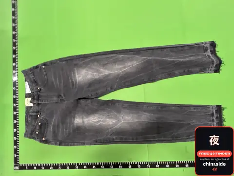 Washed Distressed Straight Jeans