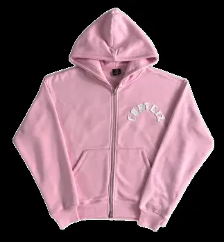 Corteiz pink zip up hoodie