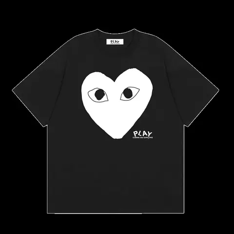 CDG Play Tee - Black White Heart