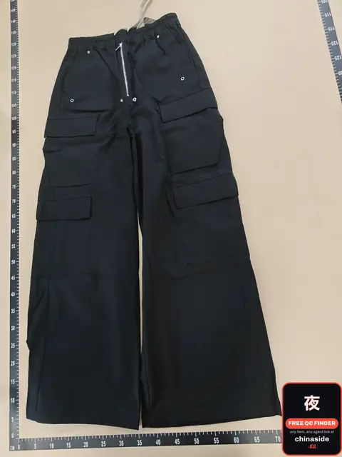 Dark Cargo Wide-Leg Pants