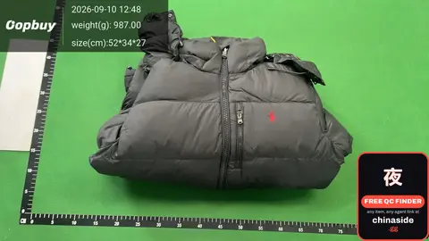 Black Zippered Hooded Down Jacket