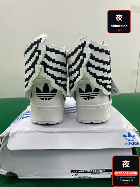 Jeremy Scott Wings 2.0 Black and White Pixel-Wing Shoes